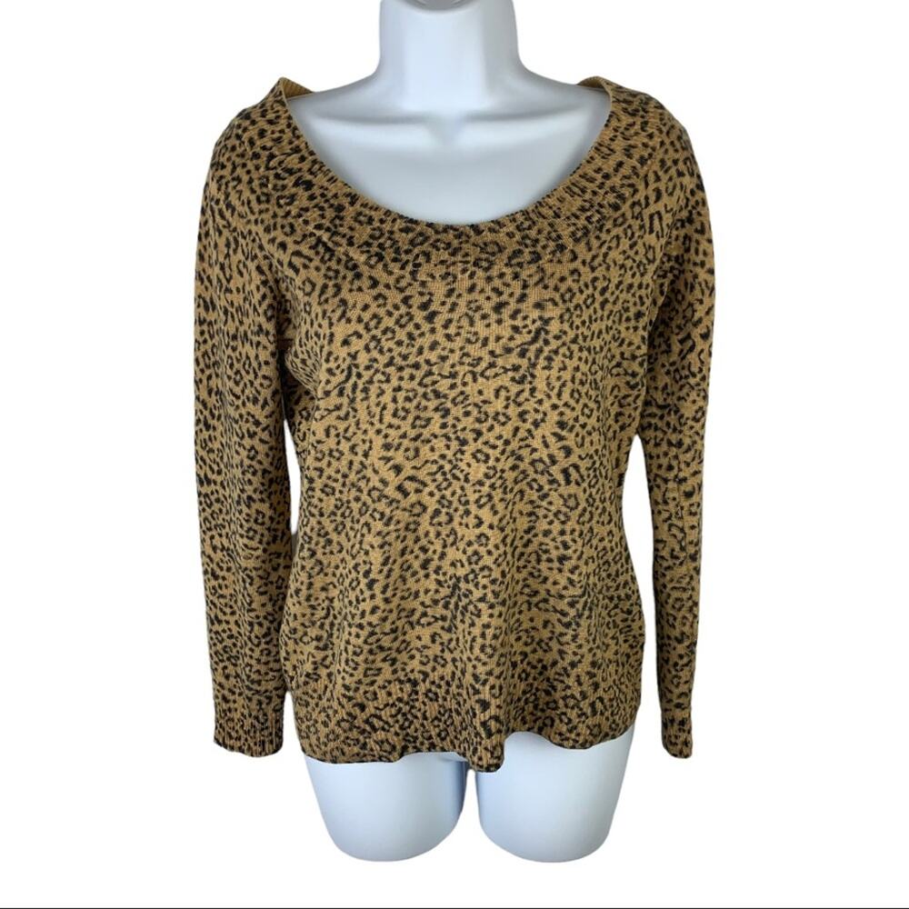 Calvin Klein Animal Print Sweater Wool Blend sz S